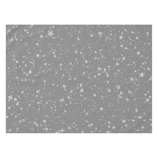 Glitzer Stars4 - Silber Tischdecke (Vorderseite (Horizontal))