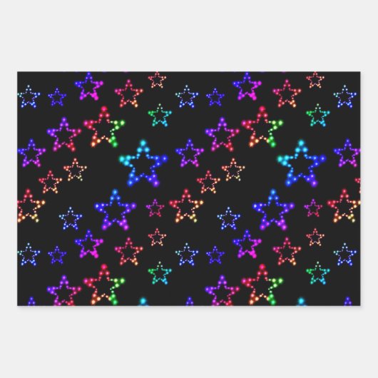 Glitzer Stars Collection Geschenkpapier Set (Vorderseite)