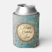 Glitzer Stars on Blue Aquamarin Birthday Maßgeschn Dosenkühler (Kanne Vorderseite)