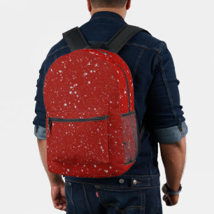 Glitzer Stars - Silver Red Bedruckter Rucksack