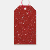 Glitzer Stars - Silver Red Geschenkanhänger (Vorderseite)