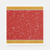 Glitzer Stars - Silver Red Serviette (Vorderseite)