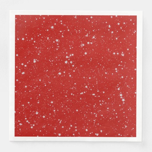 Glitzer Stars - Silver Red Serviette (Vorderseite)