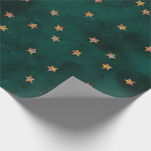 Glitzer startet auf Grundierpapier Geschenkpapier (Ecke)