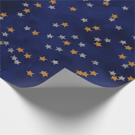 Glitzer startet auf Grundierpapier Geschenkpapier (Ecke)