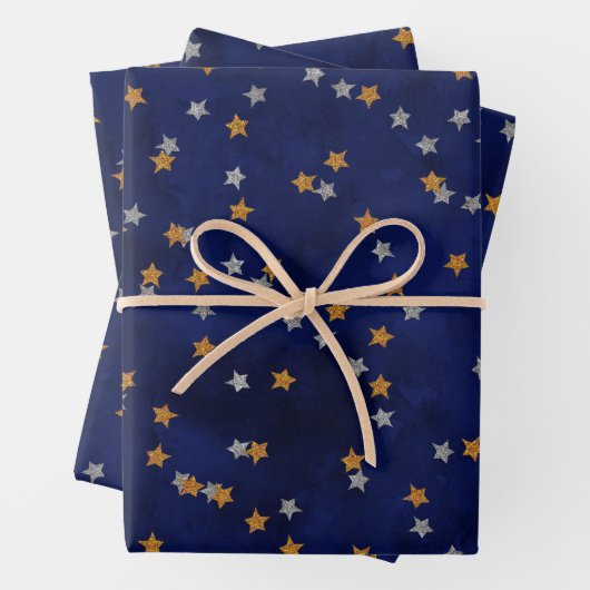 Glitzer startet auf Grundierpapier Geschenkpapier Set (Beispiel)
