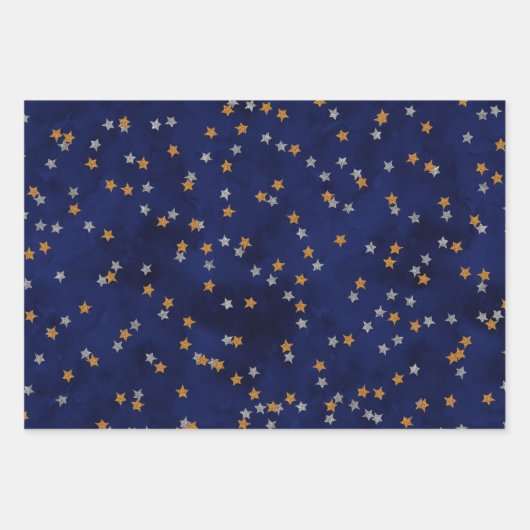 Glitzer startet auf Grundierpapier Geschenkpapier Set (Vorderseite)