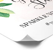 Glitzer Station Lemons Rosa Brautparty Signierung Poster (Ecke)