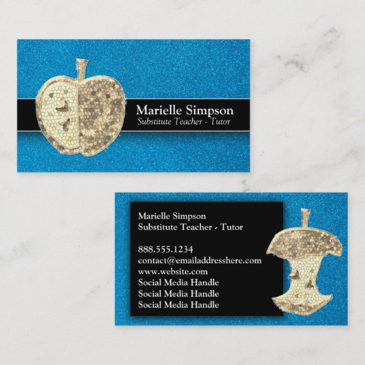 Glitzer Stellvertretender Preschool-Lehrer Visitenkarte (Vorne/Hinten)