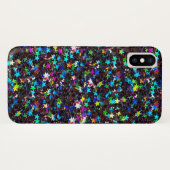 Glitzer Sterne in Schwarz Case-Mate iPhone Hülle (Rückseite (Horizontal))