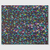 Glitzer Sterne in Schwarz Geschenkpapier (Flach)