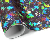 Glitzer Sterne in Schwarz Geschenkpapier (Rolleneckpunkt)