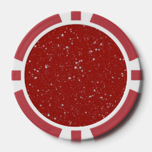 Glitzer-Sterne - silbernes Rot Pokerchips