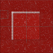 Glitzer-Sterne - silbernes Rot Stoff (Kachel)