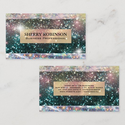 Glitzer | Sternstaub | Schimmer Visitenkarte (Vorne/Hinten)