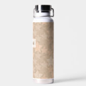 Glitzer sternt auf beige Handarbeit. Trinkflasche (Rückseite)
