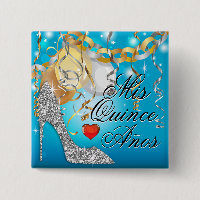 Glitzer-Stilett-Feier Quinceañera Blau