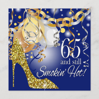 Glitzer Stiletto 65. Geburtstag | Königsgold Einladung