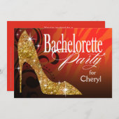 Glitzer Stiletto Zebra Junggeselinnen-Abschied ora Einladung (Vorne/Hinten)