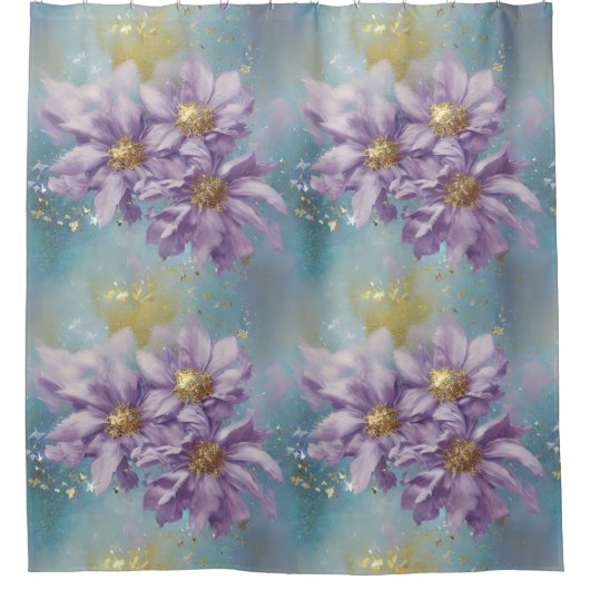 Glitzer Storm Fantasy Blume Duschvorhang (Vorderseite)