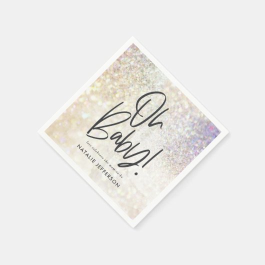 Glitzer strahlt auf Babydusche Party Serviette (Ecke)