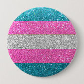 Glitzer Streifen Flag LGBTQ Que Trans Gay Pride Button (Vorderseite)