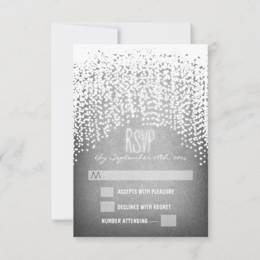 Glitzer-String Lichter Hochzeit RSVP-Karten RSVP Karte (Vorderseite)