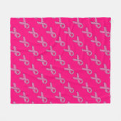Glitzer Style Pink Ribbon Awareness Fuchsia Fleecedecke (Vorderseite (Horizontal))