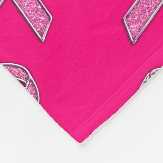 Glitzer Style Pink Ribbon Awareness Fuchsia Fleecedecke (Ecke)