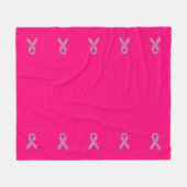 Glitzer Style Pink Ribbon Awareness Fuchsia Fleecedecke (Vorderseite (Horizontal))