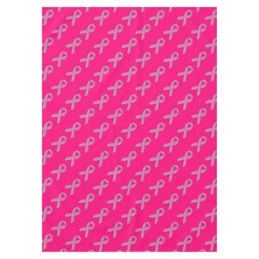 Glitzer Style Pink Ribbon Awareness Fuchsia Tischdecke (Vorderseite)