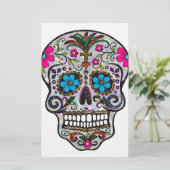 Glitzer Sugar Skull Briefpapier (Stehend Vorderseite)