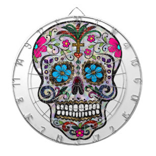 Glitzer Sugar Skull Dartscheibe