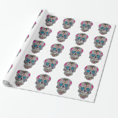 Glitzer Sugar Skull Geschenkpapier (Ungerollt)