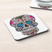 Glitzer Sugar Skull Getränkeuntersetzer (Linke Seite)
