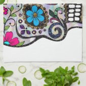Glitzer Sugar Skull Handtuch (Gefaltet)