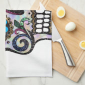 Glitzer Sugar Skull Handtuch (Viertel Falte)