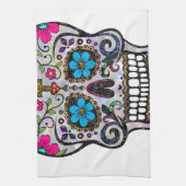 Glitzer Sugar Skull Handtuch (Vertikal)