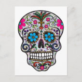 Glitzer Sugar Skull Postkarte (Vorderseite)