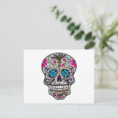 Glitzer Sugar Skull Postkarte (Stehend Vorderseite)