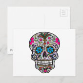 Glitzer Sugar Skull Postkarte (Vorne/Hinten)