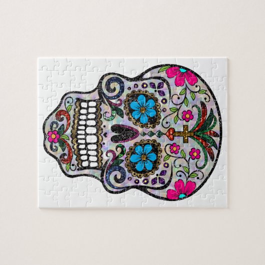 Glitzer Sugar Skull Puzzle (Horizontal)