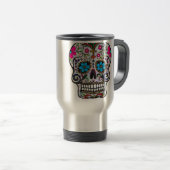 Glitzer Sugar Skull Reisebecher (VorderseiteRechts)
