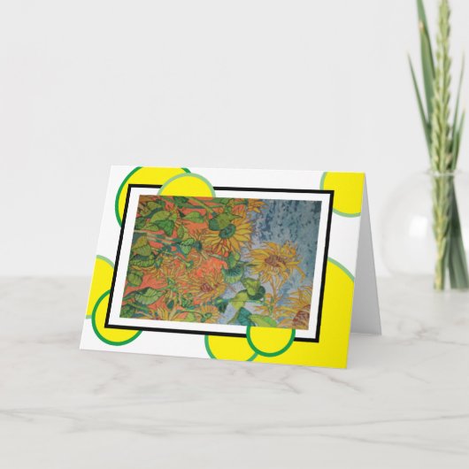 "Glitzer Sunblumen" Karte (Vorderseite)