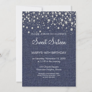 Glitzer Sweet 16 Geburtstag Einladung