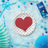 Glitzer Sweetheart Valentines Dots Geburtstag Pappteller (Party)