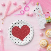 Glitzer Sweetheart Valentines Dots Geburtstag Pappteller (Party)
