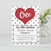 Glitzer Sweetheart Valentines Girl Einladung (Stehend Vorderseite)