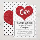 Glitzer Sweetheart Valentines Girl Einladung (Vorne/Hinten)