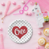 Glitzer Sweetheart Valentines Girl Pappteller (Party)